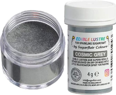 Sugarflair Eetbare Glanspoeder - Cosmic Grey - 4g - Voedingskleurstof