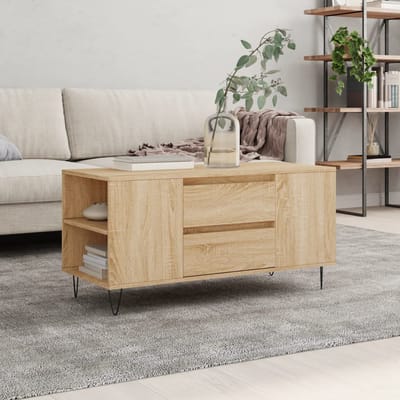 vidaXL - Salontafel - 102x44,5x50 - cm - bewerkt - hout - sonoma - eikenkleurig