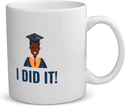 Akyol - i did it! koffiemok - theemok - Geslaagd - iemand die is geslaagd - gelukt - gefeliciteerd - examen - school - diploma gehaald - cadeau - kado - geschenk - gift - 350 ML inhoud