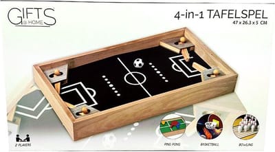 4-in-1 Tafelspel - Voetbal - Basketbal - Tafeltennis - Bowlen