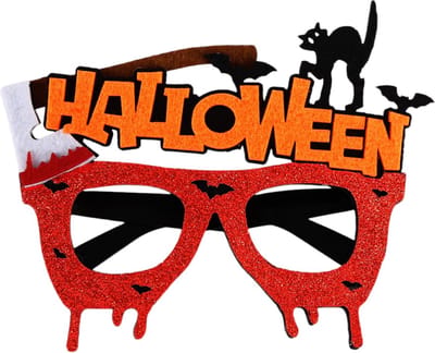 Halloween griezel duivel bril rood- Halloween feest avond verkleed accessoire