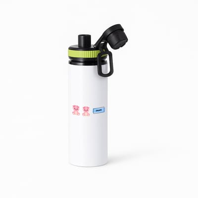 Hacebo® - Varkens met eigen naam waterfles met draaidop groen - Varken - dieren liefhebbers - leuke cadeau voor iemand die van houdt van biggen - verjaardagscadeau - kado - gift - water fles - 850ML