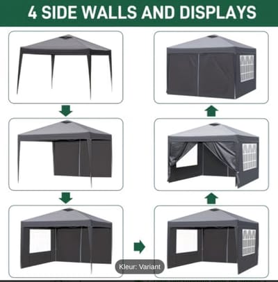 Snelle Opzet Pop-Up Opvouwbaar Paviljoen met Draagtas & Zware Zandzakken - Stevig Draagbaar Buitenluifel, Verstelbare Hoogte, Brede Basis Geschikt voor Tuin, Camping - Opzet-, Weerbestendig Frame Paviljoen
