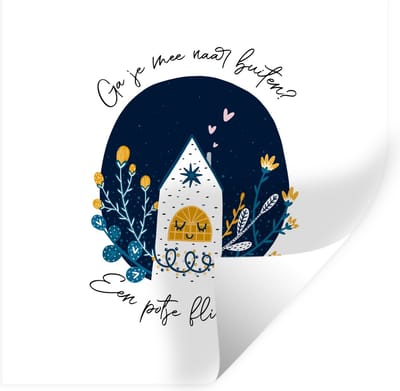 Muurstickers - Sticker Folie - Spreuken - Quotes - Ga je mee naar buiten? - 100x100 cm - Plakfolie - Muurstickers Kinderkamer - Zelfklevend Behang XXL - Zelfklevend behangpapier - Stickerfolie