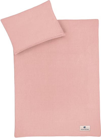 Julius Zöllner babybeddengoed mousseline - dusty rose, maat 100x135 + 40x60 cm