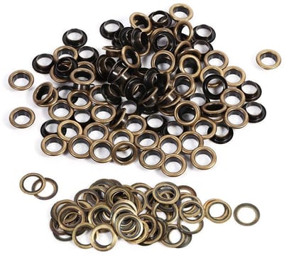 Dailygoods- Oogjes 100 Sets - Oogjes met Ring - Reserveonderdelen - Klusaccessoires - Messing - 10 mm - Ogen
