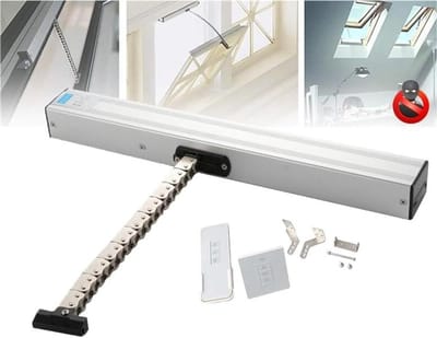 Automatische raamopener - Elektrische opener - Ventilatie verbeteren - Dubbele ketting - 300-1000 mm - Zilver