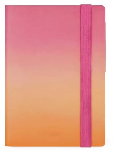 Weekplanner 2025 - 12 maanden klein met elastische sluiting, maandplanner en adresboek, 9,5 x 13,5 cm