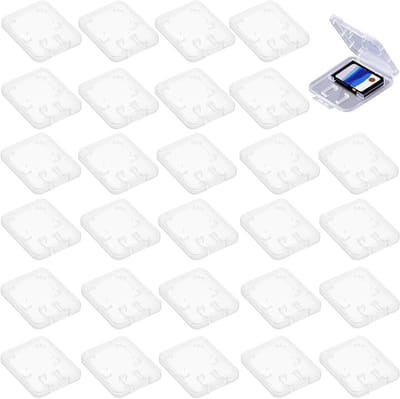 30 Stuks SD Geheugenkaarten Beschermhoezen, Transparante Opbergdoos voor Geheugenkaarten en Accessoires