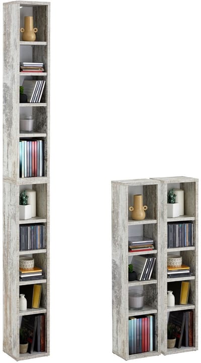 CD-/DVD-rek CHART met 10 vakken in shabby chic-stijl