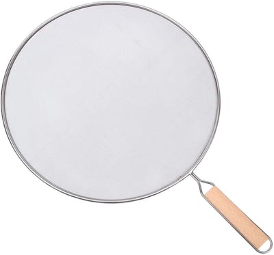 Koekenpan Vet Spatbeschermer - 21cm/8 Inch - Roestvrij staal - Vet Spatbeschermer - Met Handvat - Anti Spat Koekenpan Cover - Geschikt voor Keuken Koekenpan Kookbenodigdheden - ANMI