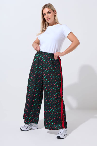 Limited Collection Zwarte Broek Met Strepen Aan De Zijkant En Wijde Pijpen Size 42