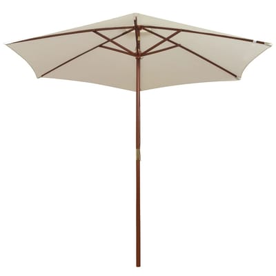vidaXL - Parasol - 270x270 - cm - houten - paal - crèmewit