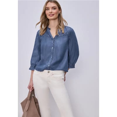 Blouse met 3/4 mouwen en ruches
