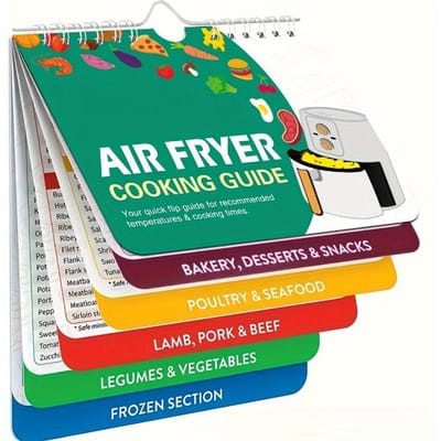 Een Airfryer Cheat Sheet Magnetisch Kookgids Boekje, Airfryer Magnetische Cheat Sheet Set Kookschema, Recepten Directe Airfryer Accessoires Air Fryer Recipes