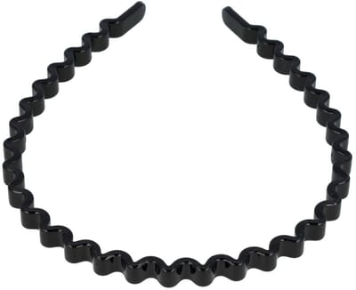 Haarsoires Haarband Diadeem 1cm – Zigzag Vorm – Kunststof – Zwart - Comfortabel voor Dames & Meisjes - Universele Maat