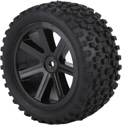 RC Truck Rubber Banden met Aluminium Velgen en Zwart Patroon - Set van 4 Stuks voor Offroad Avonturen