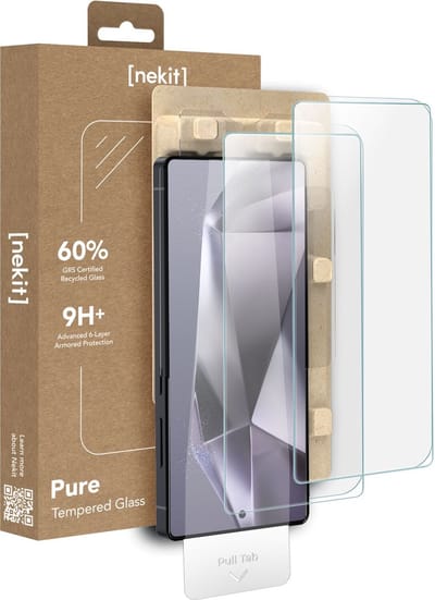 NEKIT Pure - Duo Pack Tempered Glass Geschikt voor Samsung Galaxy S24 Ultra - 9H+ Gehard - GRS Gerecycled Glas - Screen Protector met Installatiebox - Case Friendly
