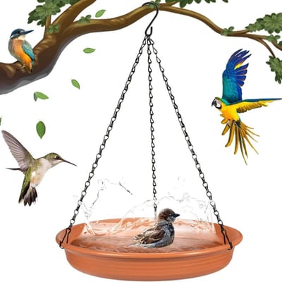 Hangend Voederbak - Vogeldrinkschaal - Voederbak Diameter 30 cm - Voor wilde dieren waterbak voor buiten tuin en terrasdecoratie - Voor Vogels om te Drinken en te Baden