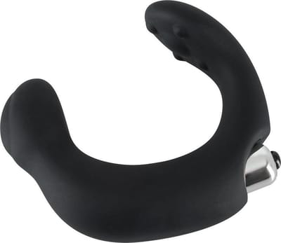 Rebel – Siliconen Prostaat Stimulator Vibrator voor Anaal Gebruik met Hoefijzer Vorm – Zwart
