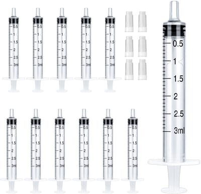 Dailygoods- Spuitset 20 stuks - 3 ml Spuiten - Kunststof - Steriel - Deksel - Nauwkeurige schaal - Vloeistofspuit