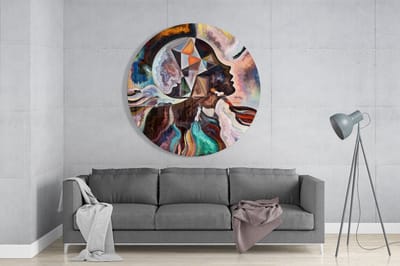 Glasschilderij - Meditatie - Rond Schilderijen - Abstract - 80x80 cm - 4 mm