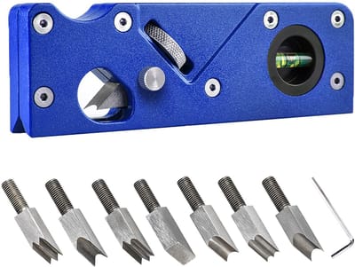 MTTProducts - Houtbewerkingshoekblokplaner - Chamfer Planer - Hoogwaardige snijbladen - Blauw - Snelle randafwerking - Geschikt voor diverse houtsoorte...