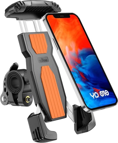 Fiets telefoonhouder met anti-schok functie, snelontgrendeling en 360 graden rotatie voor smartphones van 4.7-6.9 inch (oranje)