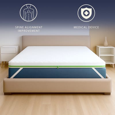 The White Stone Matrastopper 90x190 van Memory Foam Breeze met 9 Zones | Hoogte 5 cm | Hypoallergene en Verkoelende Polar Stof | Made in Italy