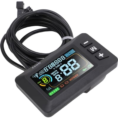 GD02 LCD-display voor elektrische fietsen, kleurenscherm, waterdicht, slim bedieningspaneel voor elektrische scooters met een diameter van 22,2 mm black
