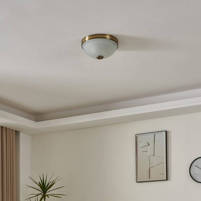 EGLO Imperial - Plafondlamp - 2 Lichts - Ø310mm. - Brons - Wit