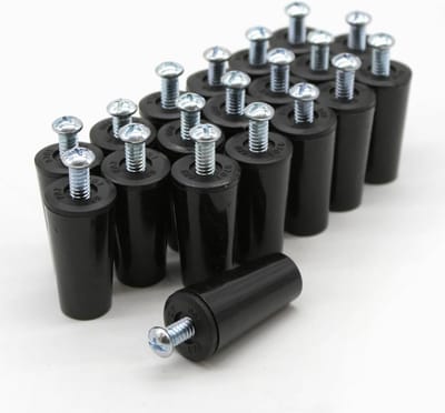 20x Rolgordijnstopper Zwart voor Jaloezieën - 60mm PVC Aanslagbuffer Reserveonderdelen