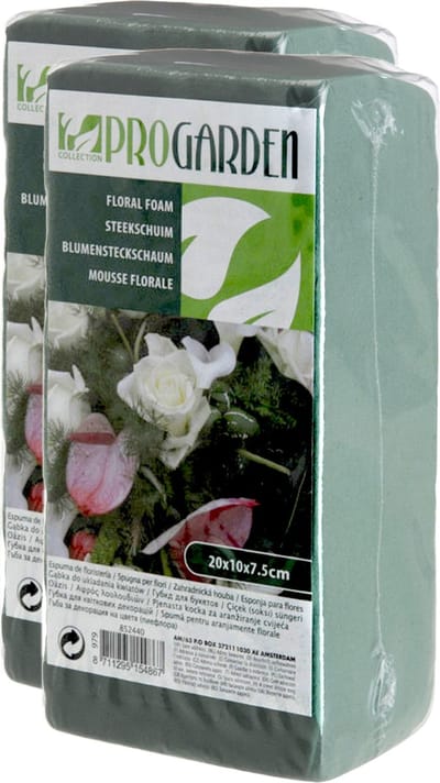Steekschuim / oase - 2x stuks - nat - rechthoekig - groen - 20 x 10 x 7 cm - bloemstukken maken
