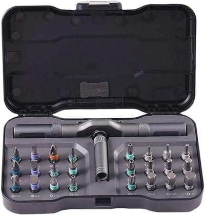 24 in 1 Multifunctionele Ratelsleutel en Schroevendraaier Set met Magnetische Bits