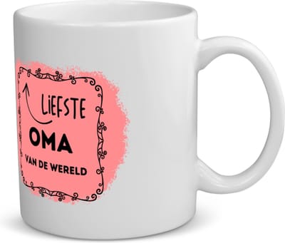 Akyol - liefste oma van de wereld koffiemok - theemok - Oma - de liefste oma - verjaardag - cadeautje voor oma - kado - geschenk - 350 ML inhoud