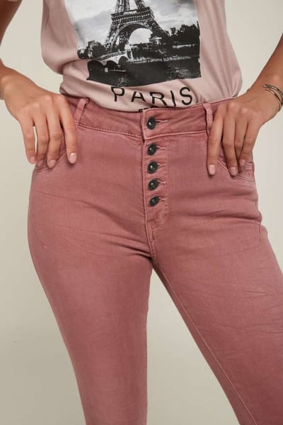 Broek Toxik3 5 button slim fit oud roze