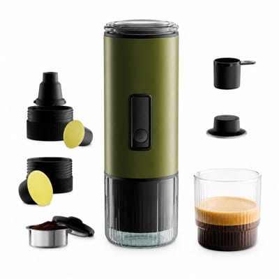 Jurrys koffiezetapparaat - Koffiemachine - Koffieapparaat - Koffiezetter - Draagbaar - Pads en poeder - Compact - 23×8 cm - Groen