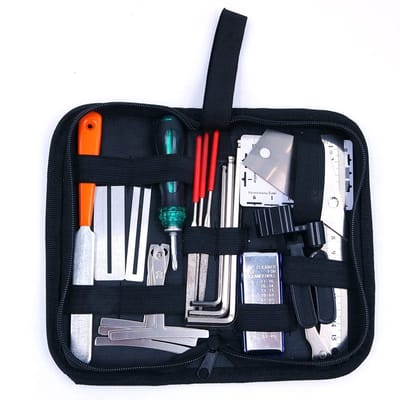 Dailygoods- Gitaar Setup Kit 25 Stuks - Inclusief Snaarliniaal/Zeskantsleutel - Vingerboard Guard/Radiustools - Fret Rocker/Nivellering - Handige Draagtas - Geschikt voor Akoestische/Electrische Gitaar - Gitaar Onderhoud Kit