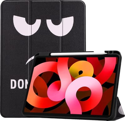 Hoesje Geschikt voor Apple iPad Air 4 (2020) - 10.9 inch - 4e Generatie - Dun & Stevig - Trifold Bookcase - Hard Cover Case - Met Uitsparing Geschikt voor Apple Pencil - Hardcover Book - Tablet Hoes - Don't Touch Me