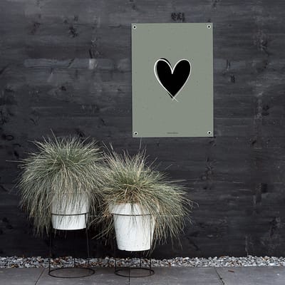 MOODZ design | Tuinposter | Buitenposter | Hart | 70 x 100 cm | Groen