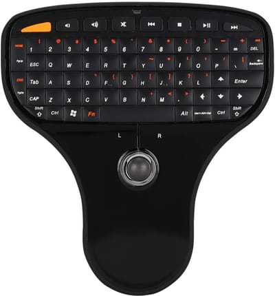 Allecto - Draadloos Keyboard - Handheld Toetsenbord - Met Trackball - Compact Formaat - Multi-Media Functies - Geschikt voor TV en Computer