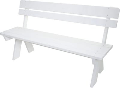 Tuinbank 3-Zits Massief Hout 148 cm Wit - Duurzaam en Stabiel