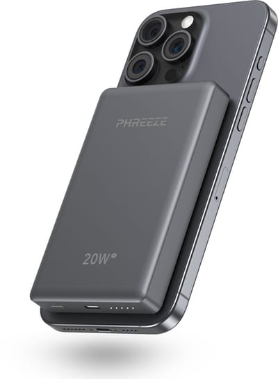 Phreeze Magnetische Powerbank PBMS4B - 20W Quick Charge & 10.000 mAh - Geschikt voor MagSafe - Draadloos Opladen
