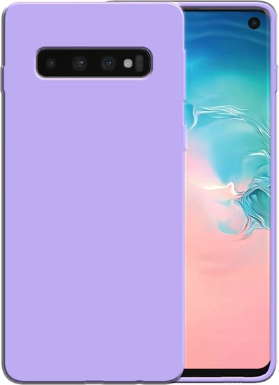 Smartphonica Siliconen hoesje voor Samsung Galaxy S10 case met zachte binnenkant - Paars geschikt voor Samsung Galaxy S10
