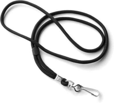 Draagband met Veerhaak - Omhangkoord Schouderband - ID Kaarten Dragen - Verstelbare Lengte - ca. 86 cm Omtrek - Zwart