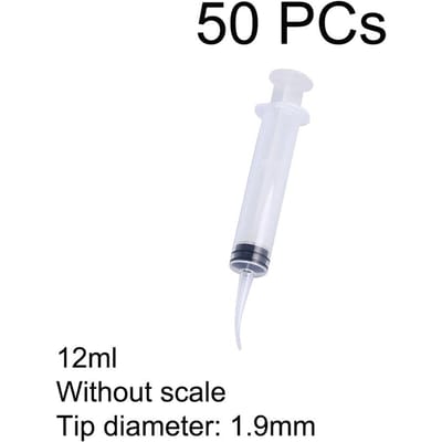 50 Stuks Disposable Tandheelkundige Irrigatiespuit Gebogen Tip 12ml Tandarts Gebruik Tip Diameter 1,9mm Tandheelkunde Materiaal