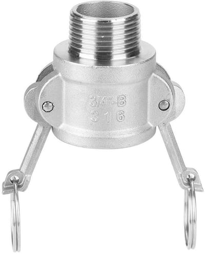 Allecto - Vuilnispompadapter - Slangconnector - Roestvrij staal