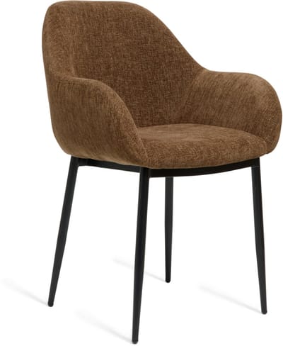 Eetkamerstoel Zara Stof Donkerbruin - Giga Meubel - Set van 2