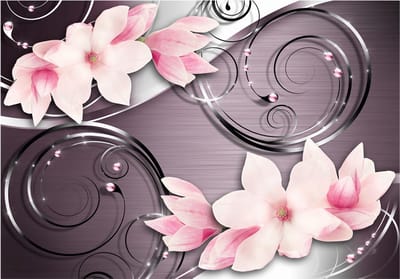 Fotobehangkoning - Behang - Vliesbehang - Fotobehang - Pink phantasmagoria - Roze Bloemen - 400 x 280 cm