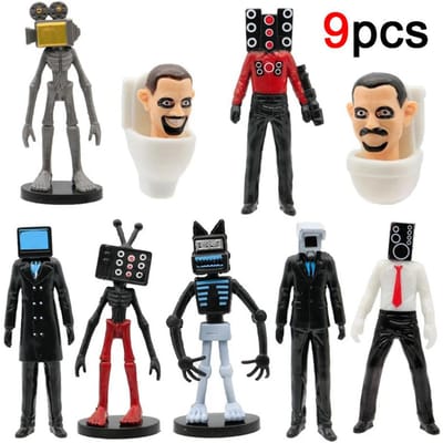 Nieuwe Collectie Skibidi Toilet Model Speelgoed Kawaii Anime Game Karakter Speelgoed PVC Model Poppen Decoratie Set Kinder Verjaardag Cadeaus